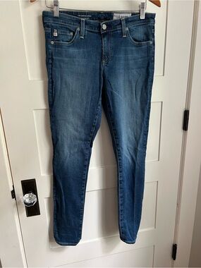 Ag Adriano Goldschmied The Legging Super Skinny Ankle Jeans Dark Blue Wash 28T